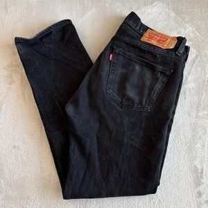 Levis 501 Original Straight Fit Mens Denim Jeans Size 33x30 Meas. 34x29 Black